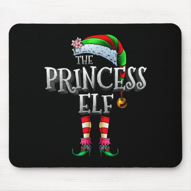 Alfombrilla De Ratón The Princess Elf Shirt Matching Family Funny Chris (Frente)