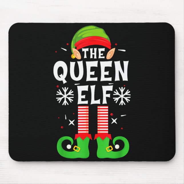 Alfombrilla De Ratón The Queen Elf Christmas Family Matching Pajamas Qu (Frente)