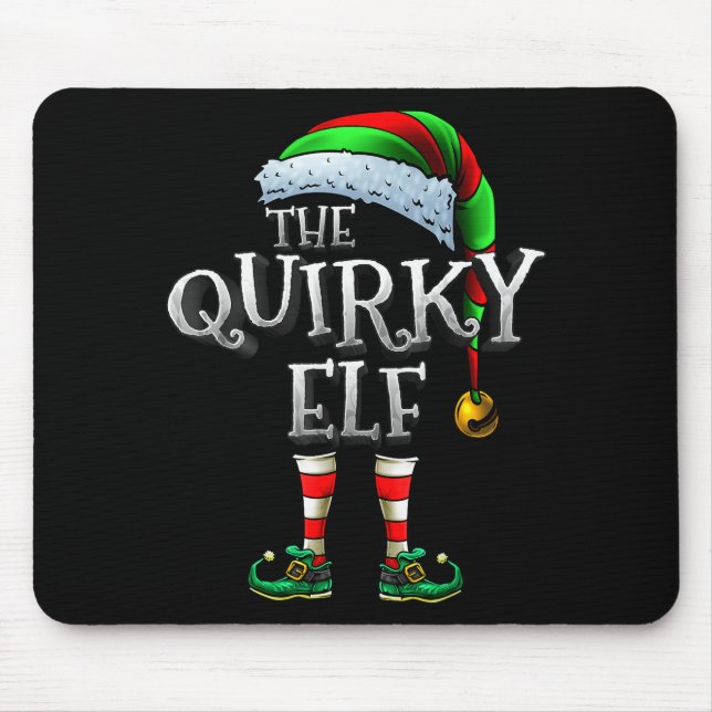 Alfombrilla De Ratón The Quirky Elf Shirt Matching Family Quirky Christ (Frente)