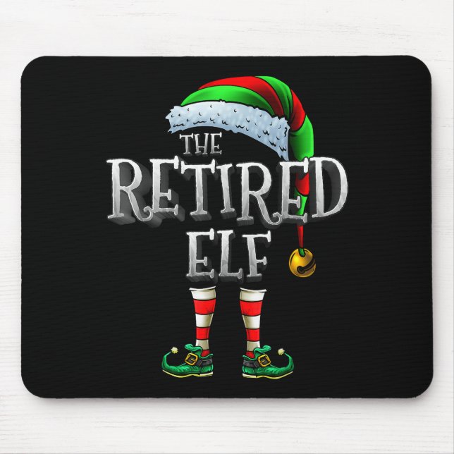 Alfombrilla De Ratón The Retired Elf Shirt Matching Family Retired Chri (Frente)