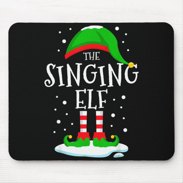 Alfombrilla De Ratón The Singing Elf Christmas Family Matching Xmas Sin (Frente)