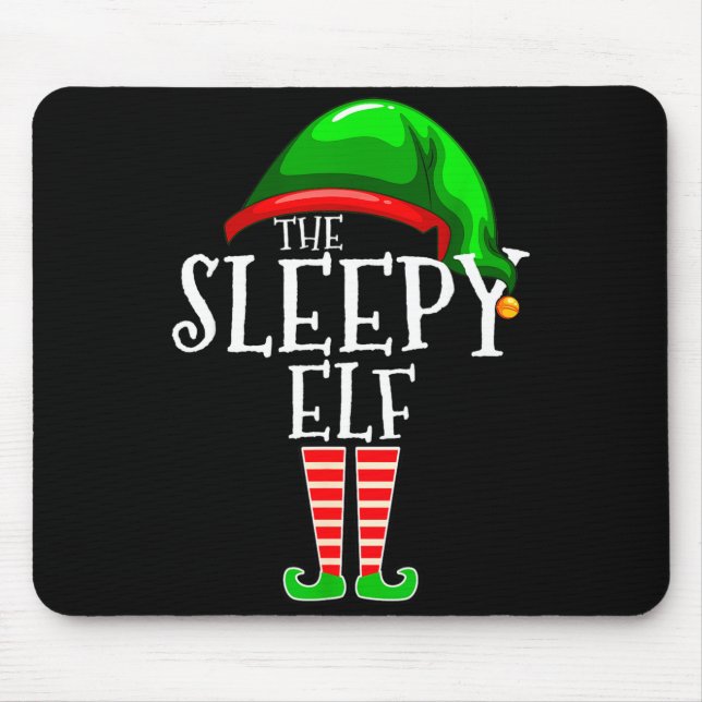 Alfombrilla De Ratón The Sleepy Elf Group Matching Family Christmas Gif (Frente)