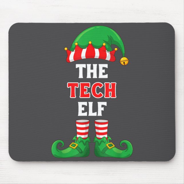 Alfombrilla De Ratón The Tech Elf Shirt Christmas For It Guy Tech Suprt (Frente)