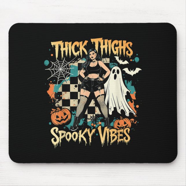 Alfombrilla De Ratón Thick Thighs Soky Vibes Funny Ghost Halloween (Frente)