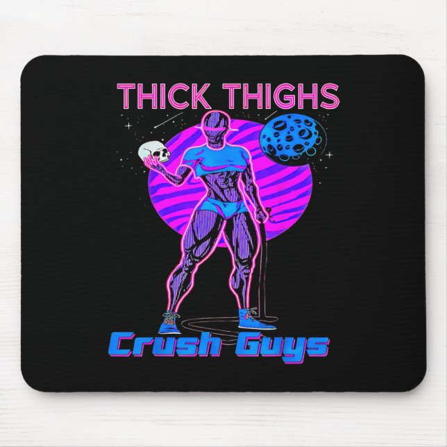 Alfombrilla De Ratón Thiick Thighs Crush Hombres Halterofilia Bodybuild (Frente)