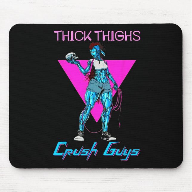 Alfombrilla De Ratón Thiick Thighs Crush Hombres Halterofilia Bodybuild (Frente)
