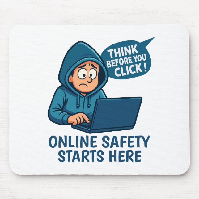 Alfombrilla De Ratón Think Before You Click - Online Safety Awareness (Frente)