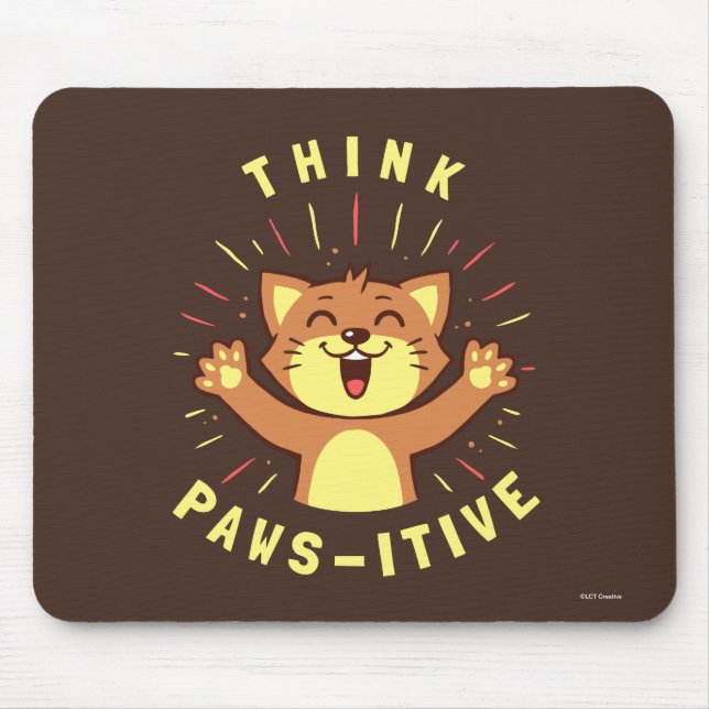 Alfombrilla De Ratón Think Paws-itive (Frente)