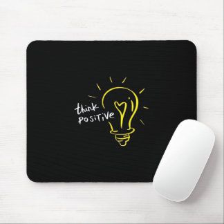 Alfombrilla De Ratón Think Positive – Light Bulb Motivation Mousepad