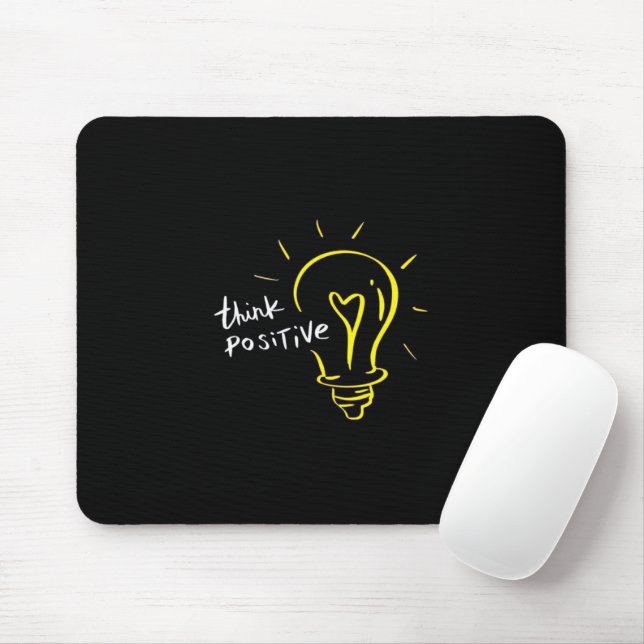 Alfombrilla De Ratón Think Positive – Light Bulb Motivation Mousepad (Con ratón)