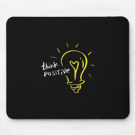 Alfombrilla De Ratón Think Positive – Light Bulb Motivation Mousepad