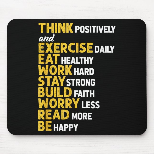 Alfombrilla De Ratón Think Sitively Exercise Daily Gym Workout Motivati (Frente)