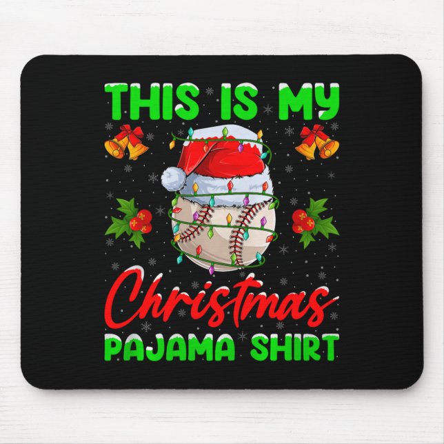 Alfombrilla De Ratón This Is My Baseball Christmas Pajamas Funny Baseba (Frente)