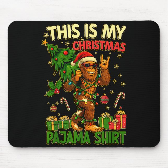 Alfombrilla De Ratón This Is My Christmas Pajama Funny Big Foot Xmas Tr (Frente)