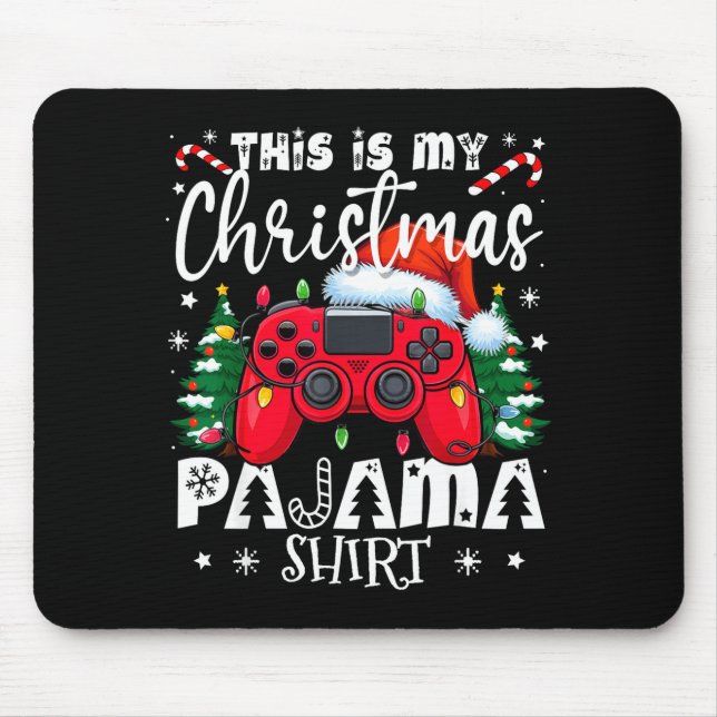 Alfombrilla De Ratón This Is My Christmas Pajama Video Game Gamer Boys  (Frente)