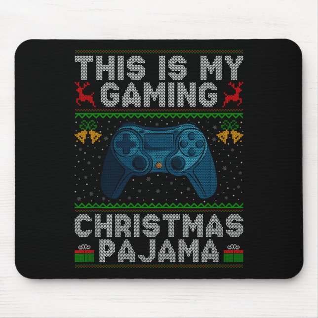Alfombrilla De Ratón This Is My Gaming Christmas Pajamas Ugly Xmas Swea (Frente)