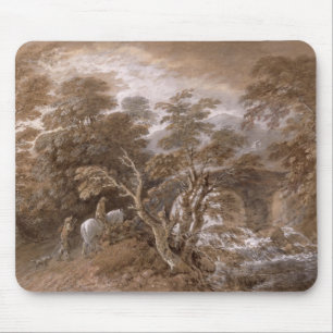 Alfombrilla De Ratón Thomas Gainsborough el una piscina del arbolado