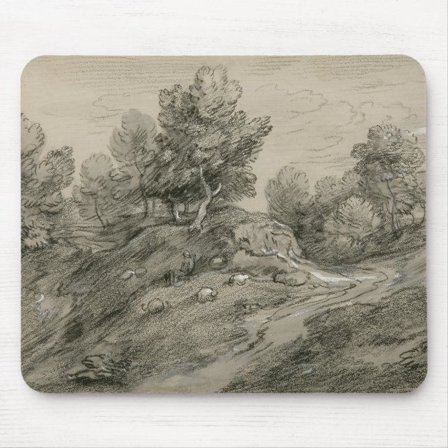 Alfombrilla De Ratón Thomas Gainsborough - Paisaje de montaña de madera (Frente)