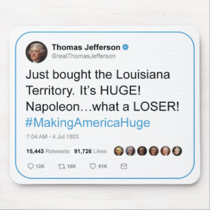 Alfombrilla De Ratón Thomas Jefferson pia la compra de Luisiana