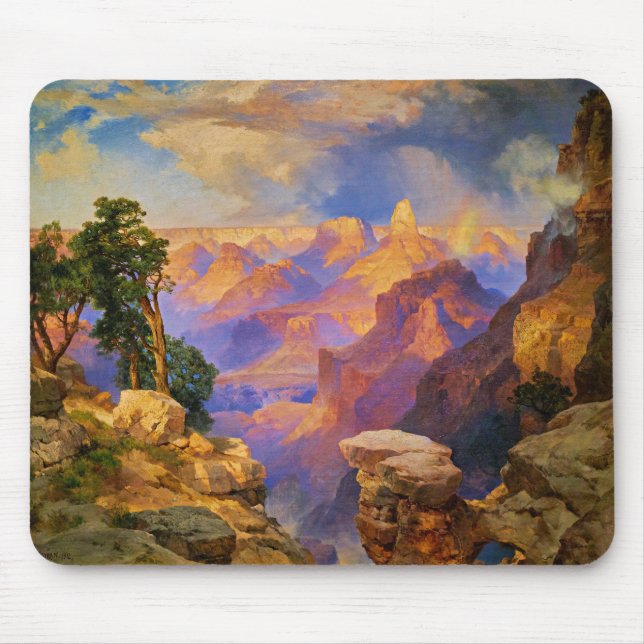 Alfombrilla De Ratón Thomas Moran art, Grand Canyon with Rainbow (Frente)