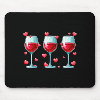 Alfombrilla De Ratón Three Gles Of Wine Valentines Day Couple Funny Dri