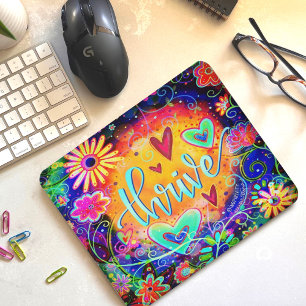 Alfombrilla De Ratón Thrive Inespirivity Colorful Heart Flower Fun