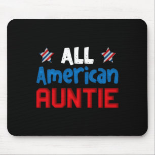 Alfombrilla De Ratón Tía americana 4 de julio familia estadounidense co