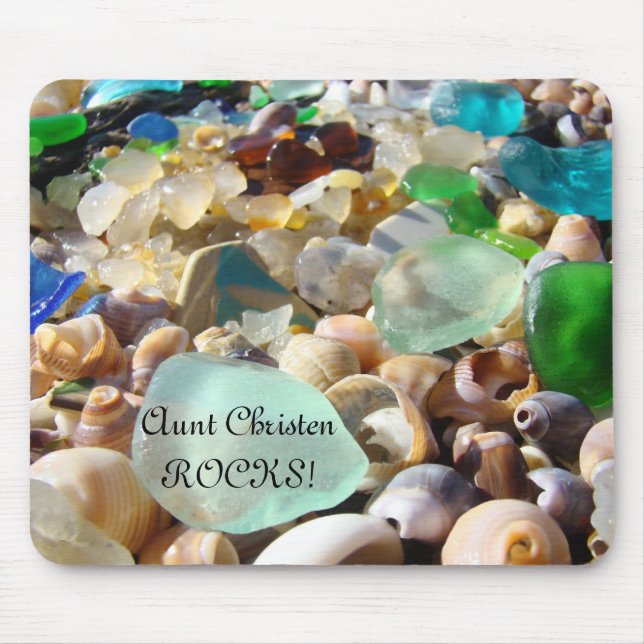 Alfombrilla De Ratón ¡Tía Name Rocks! Playa personalizada de los (Frente)