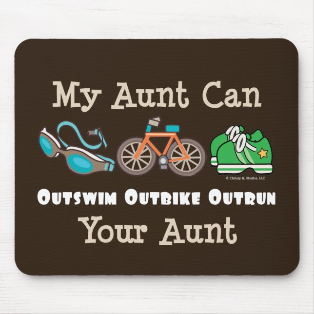 Alfombrilla De Ratón Tía Outswim Outbike Outrun Triathlon Mousepad (Frente)