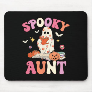 Alfombrilla De Ratón Tía temible retro Groovy Floral Fantasma Halloween