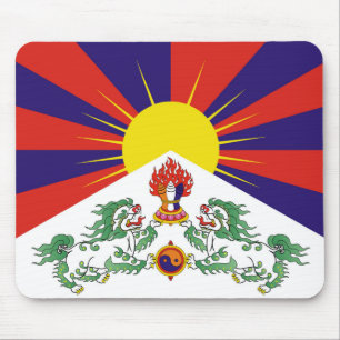 Alfombrilla De Ratón Tíbet, leones de la nieve, bandera tibetana - el