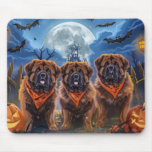 Alfombrilla De Ratón Tibetano Mastiff Halloween Spooky (Frente)