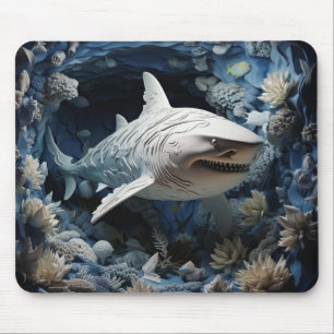 Alfombrilla De Ratón Tiburón 3D vibrante