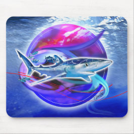 Alfombrilla De Ratón Tiburón azul y pescado piloto