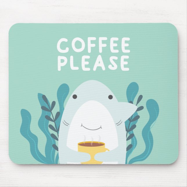 Alfombrilla De Ratón Tiburón de café lindo (Frente)