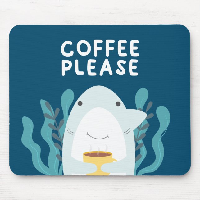 Alfombrilla De Ratón Tiburón de café lindo (Frente)