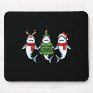 Alfombrilla De Ratón Tiburón de Navidad Retro Santa Reno 