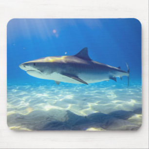 Alfombrilla De Ratón Tiburón nadando Agua del Océano Azul