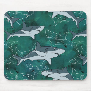 Alfombrilla De Ratón Tiburones, marinos, marinos, peces, depredadores,
