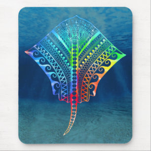 Alfombrilla De Ratón Tie Dyed Tribal Stingray