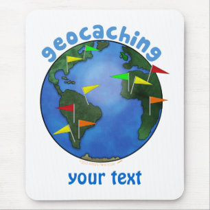 Alfombrilla De Ratón Tierra azul con el personalizado de Geocaching de