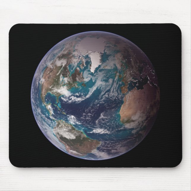 Alfombrilla De Ratón Tierra de Mármol Azul (Hemisferio Occidental) (Frente)