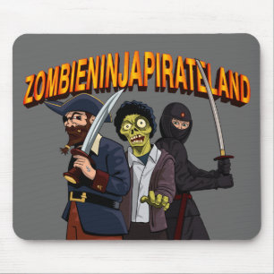 Alfombrilla De Ratón Tierra pirata de Ninja Zombie