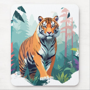 Alfombrilla De Ratón Tiger Vector Art Animal Majestic Naturaleza Salvaj