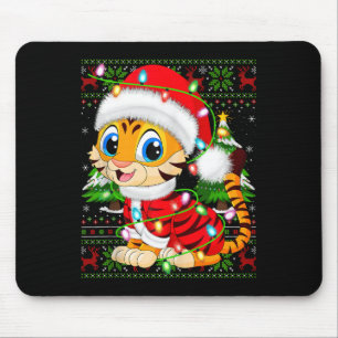 Alfombrilla De Ratón Tiger Xmas Sweater Style Ugly Santa Tiger Christin