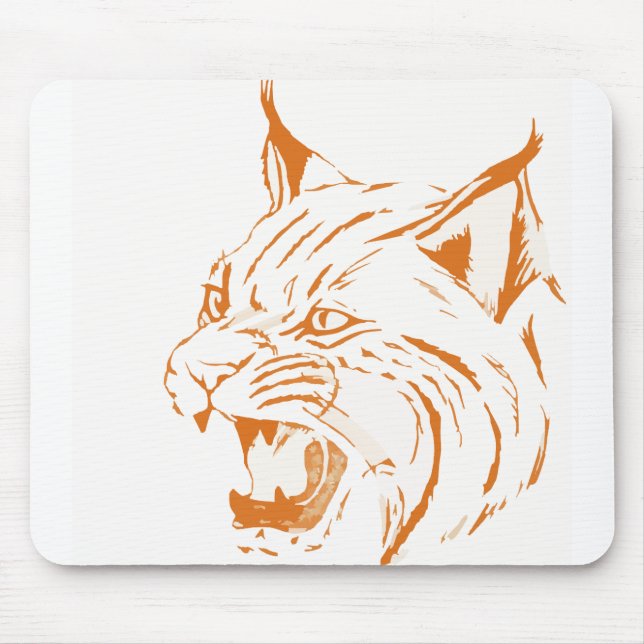 Alfombrilla De Ratón Tigre animal de gato salvaje para felinos Bobcat (Frente)