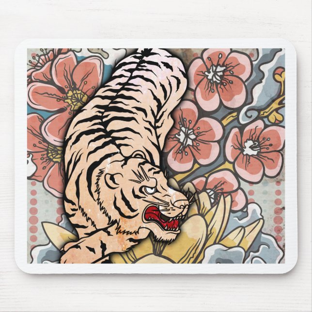 Alfombrilla De Ratón Tigre blanco (Frente)