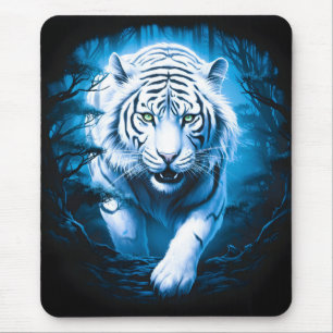 Alfombrilla De Ratón Tigre blanco silvestre místico forestal