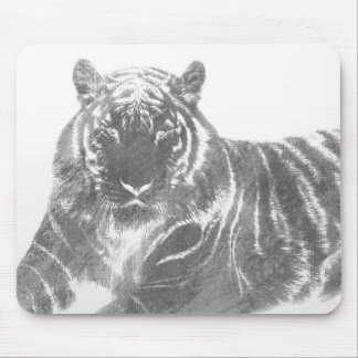 Alfombrilla De Ratón Tigre blanco y negro