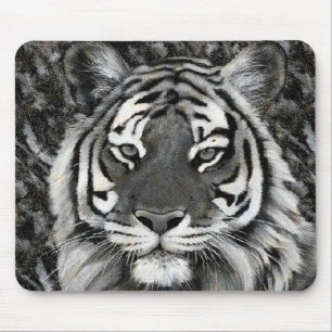 Alfombrilla De Ratón Tigre blanco y negro Mousepad